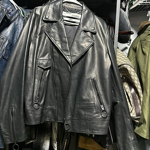 Off white brand leather jacket. Size xxl. Black - Picture 9 of 9